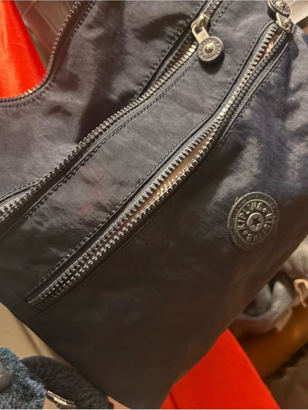 Kipling Navy Classic Nylon Crossbody with Monkey Key Charm